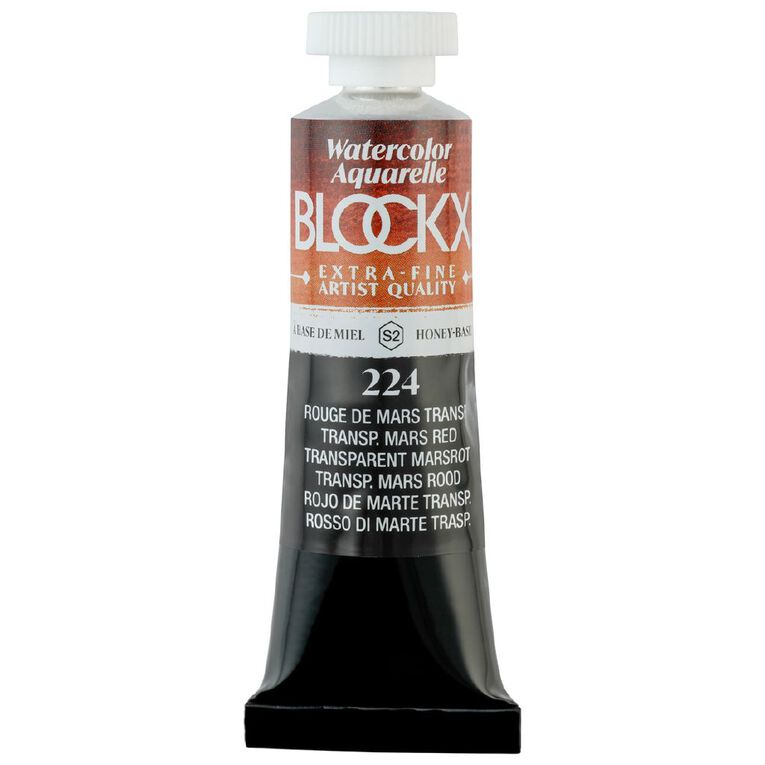 BLOCKX Watercolour Tube 15ml S2 224 Transparent Mars Red, , hi-res