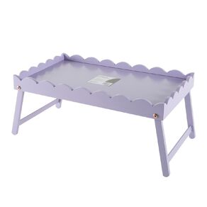 Living & Co Fold Out Scalloped Bamboo Tray