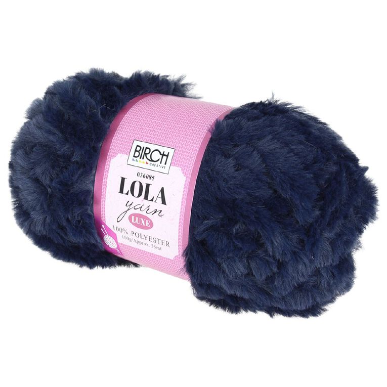 Birch Lola Yarn 100% Polyester 100g Midnight, , hi-res
