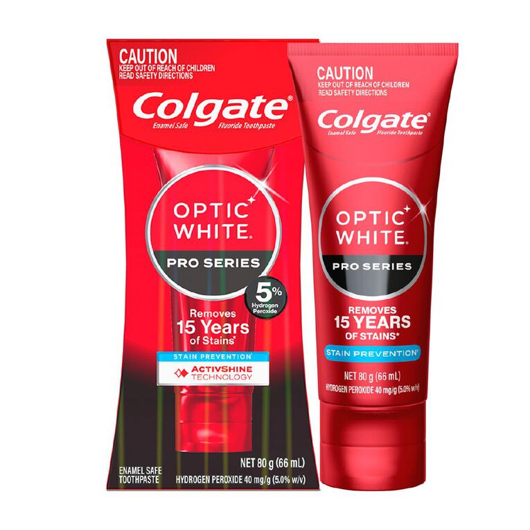 Colgate Optic White Pro Series Stain Shield Toothpaste 80g, , hi-res