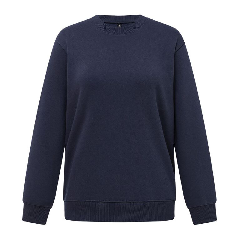 H&H Women's Classic Crew Sweatshirt, Navy, hi-res