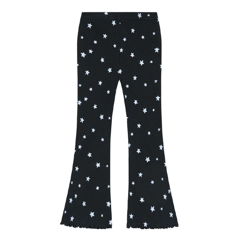 Young Original Toddler Girls' Flare Rib Leggings, Black, hi-res