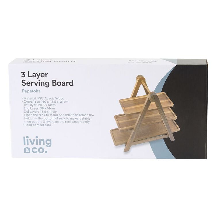 Living & Co 3 Layer Serving Board Natural, , hi-res