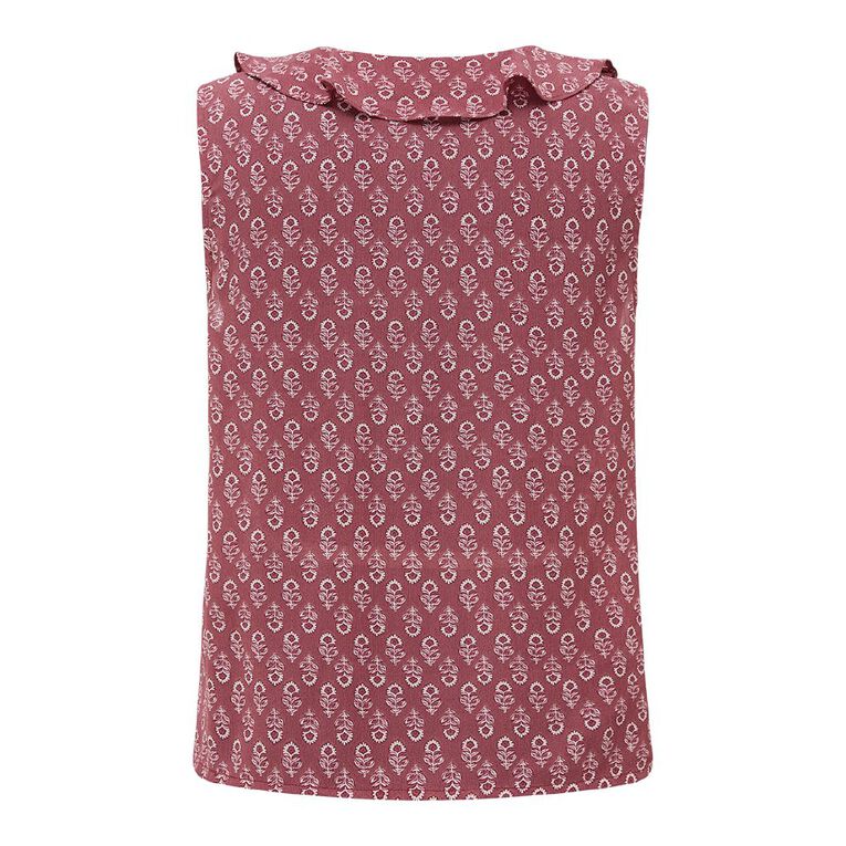 H&H Women's Sleeveless Frill Front Tank, Purple Light, hi-res