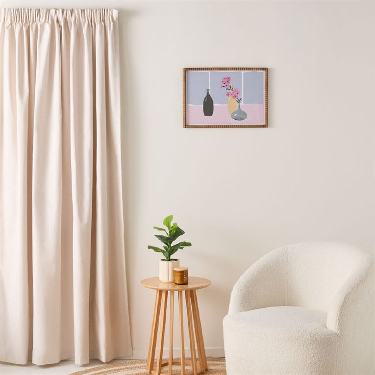 Living & Co Loft Curtains Natural 230-330cm Wide/205cm Drop, , hi-res