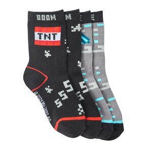 Minecraft Boys' Crew Socks 2 Pack