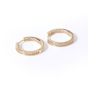 Gold Plated CZ Hoop Earrings