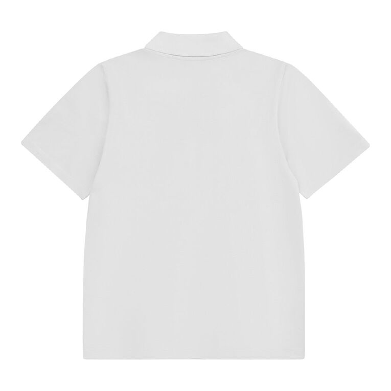 Young Original Kids' Plain Cotton Polo, White, hi-res