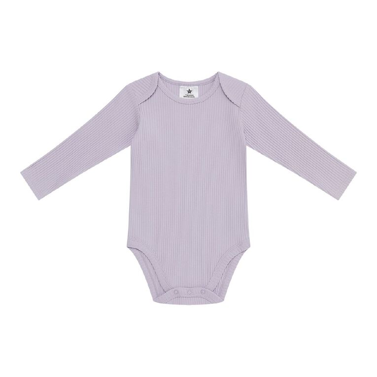 Young Original Baby's Long Sleeve Rib Bodysuit 3 Pack, Pink Mid, hi-res