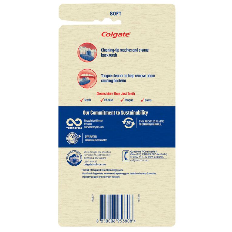 Colgate Extra Clean Manual Toothbrush 5 Pack, , hi-res