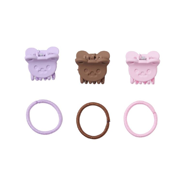 Poppi Elastic Bands and Mini Clip Set Teddy, , hi-res