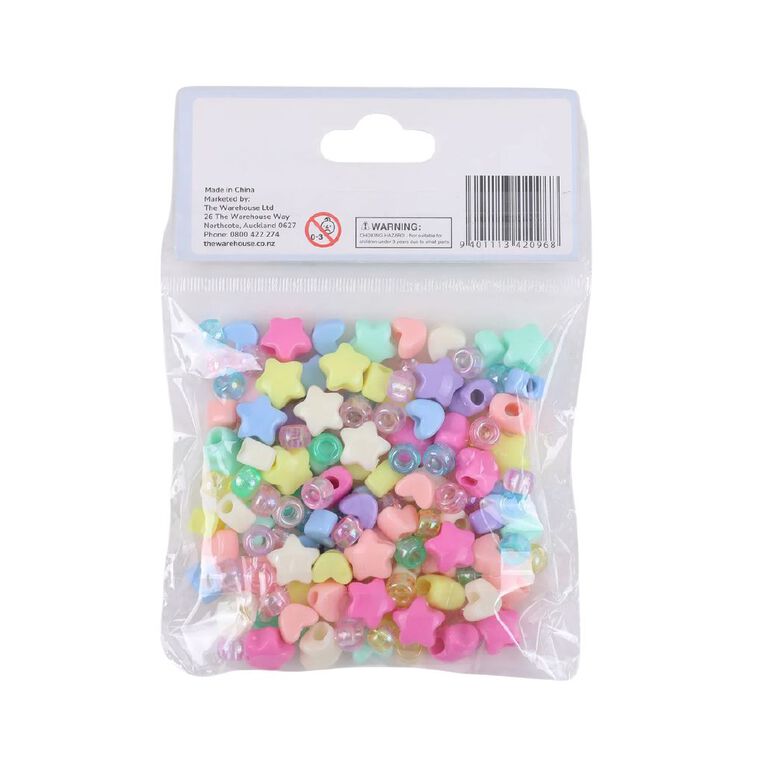 Uniti Craft Adults Pony Beads Stars 75g, , hi-res