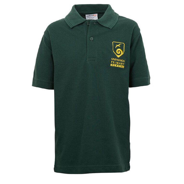 Schooltex Onehunga Primary School Short Sleeve Polo with Embroidery, Bottle Green, hi-res
