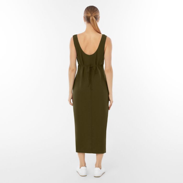 H&H Women's Sleeveless Scoop Dress Midi, Green Dark, hi-res