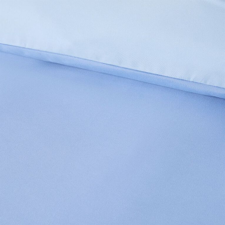 Living & Co Duvet Cover Set Microfibre Reversible Blue Queen, , hi-res