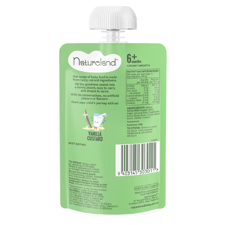 Natureland Vanilla Custard 120g, , hi-res
