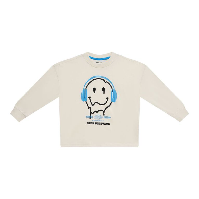 Young Original Long Sleeve Heavy Weight Tee, Cream, hi-res