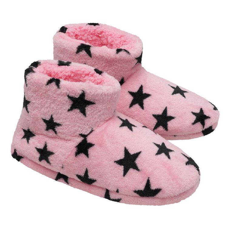 H&H Women's Star Slipper Booties, Pink Light, hi-res