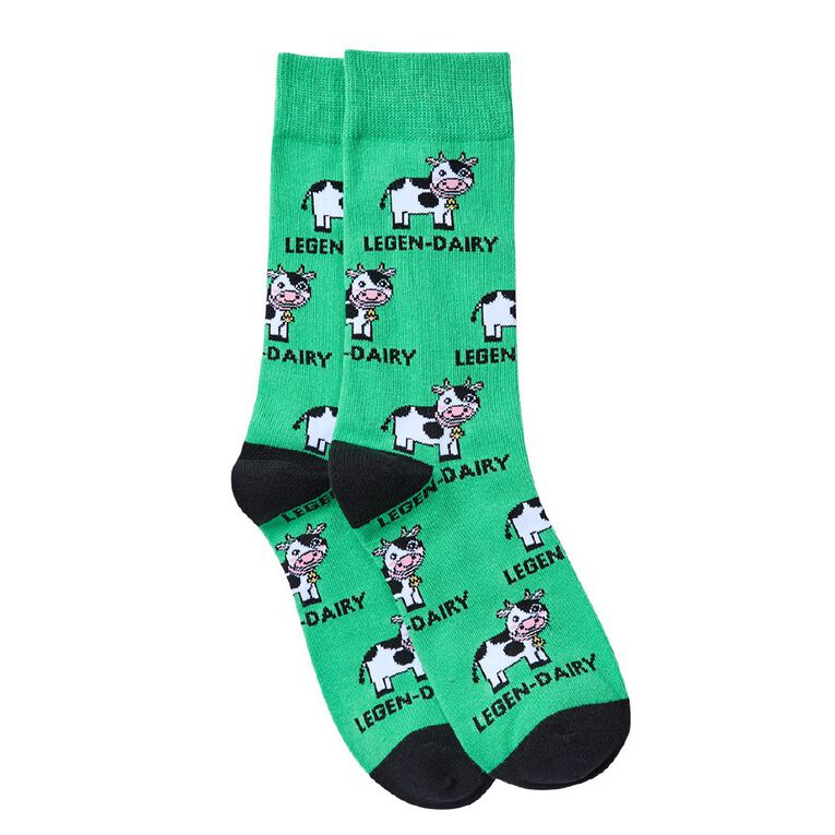 Sock Crew Novelty Crew Socks 1 Pack, Green, hi-res