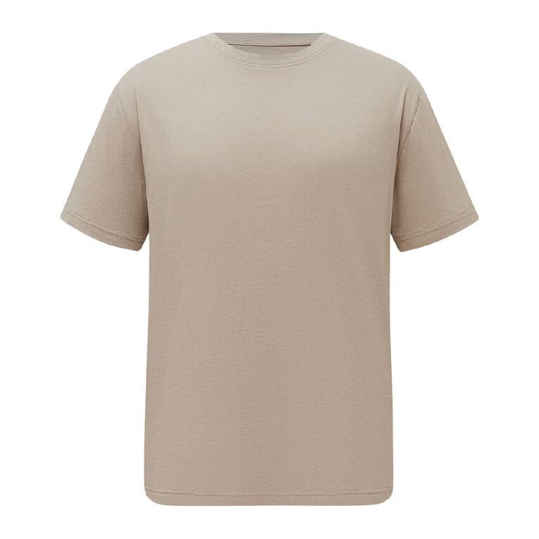 H&H Men's Crew Neck Short Sleeve Plain Tee, Brown Light Sahara, hi-res