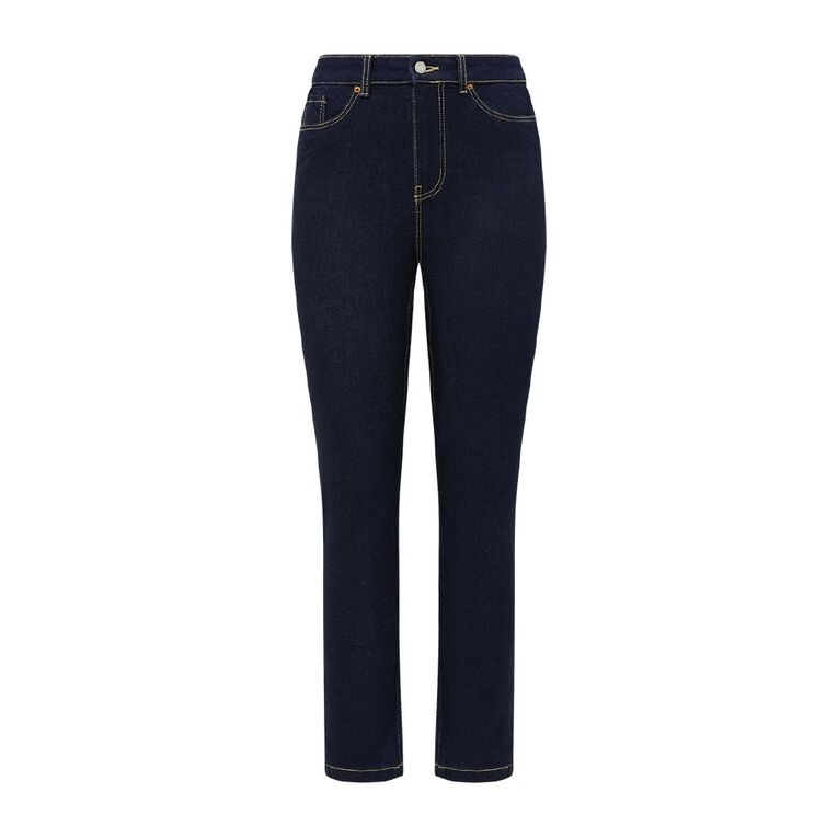 H&H Women's Mid Rise Slim Skinny Jeans, Denim Dark, hi-res