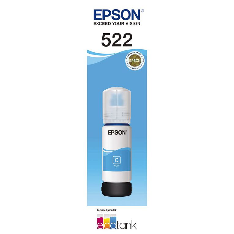 Epson Ink T522 Cyan 65ml (7500 Pages), , hi-res