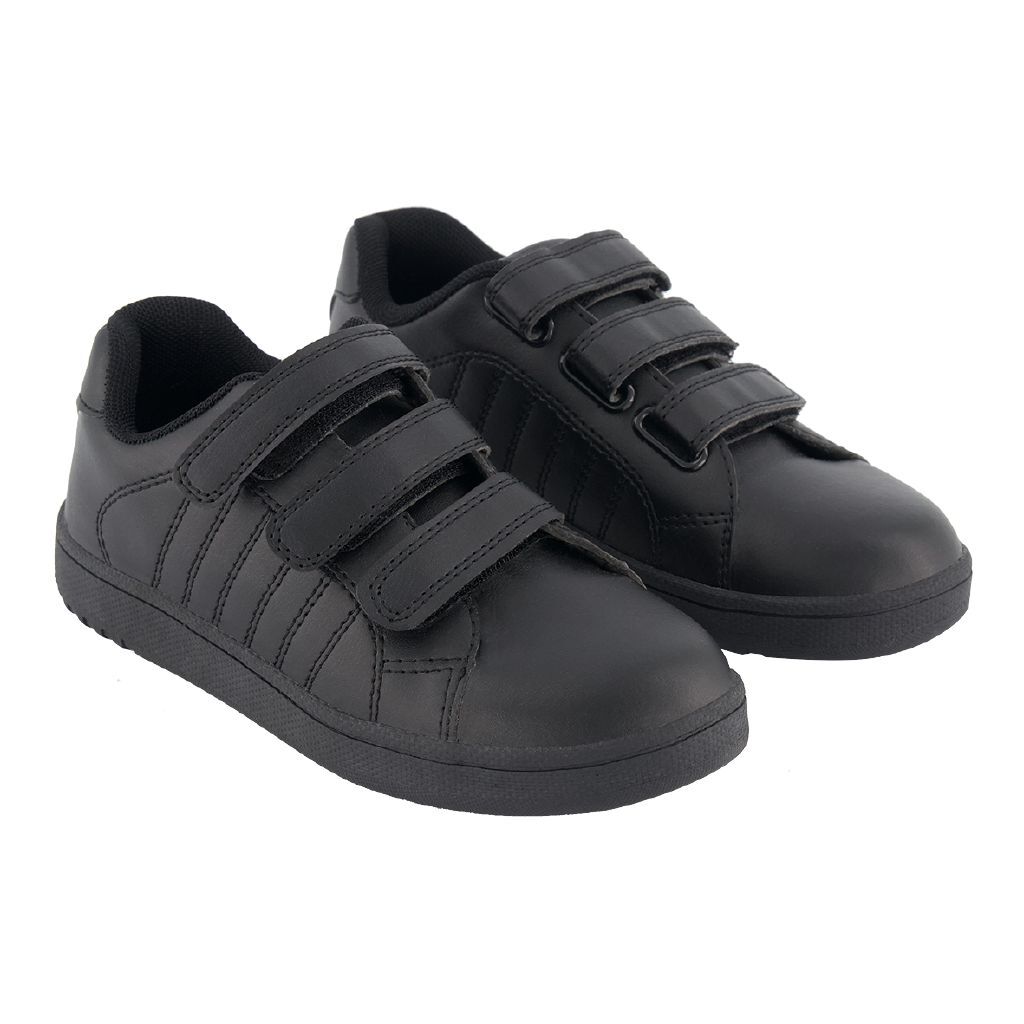 childrens black velcro shoes