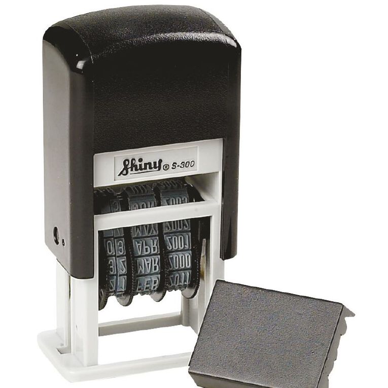 Shiny Stamp S300 Mini Dater Self Inking Black, , hi-res