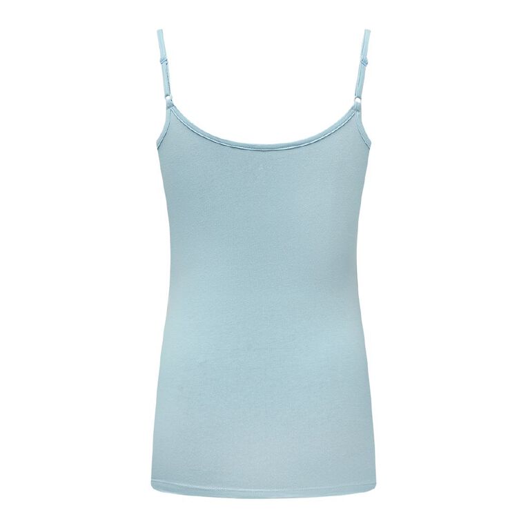 H&H Women's Stretch Cotton Shelf Cami, Blue Light, hi-res