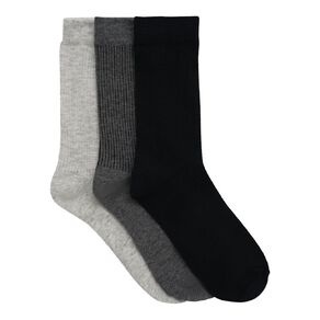 H&H Women's Ribbed Crew Sock 3 Pack