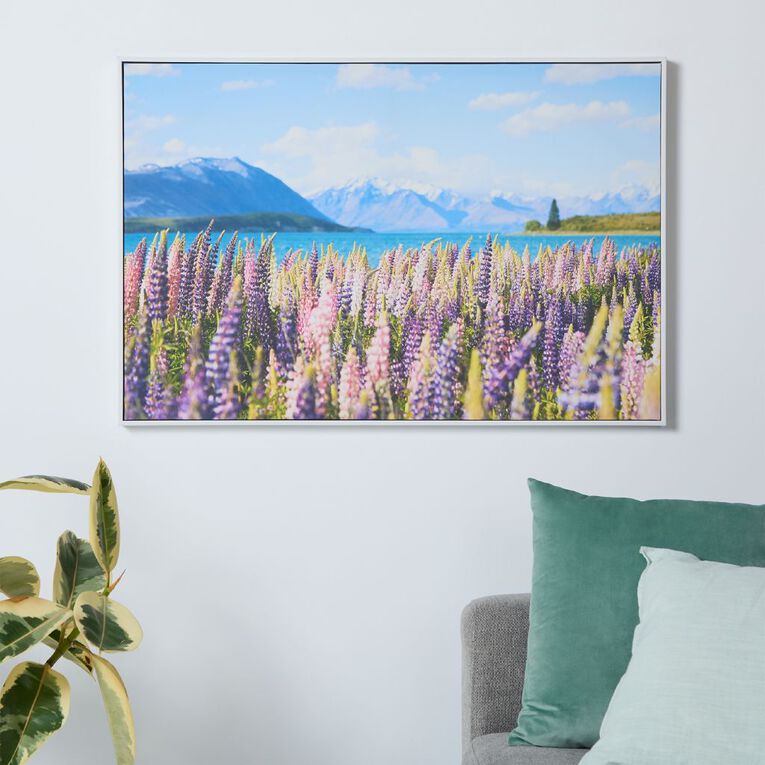 Living & Co Lupin Framed Canvas 60cm x 90cm, , hi-res