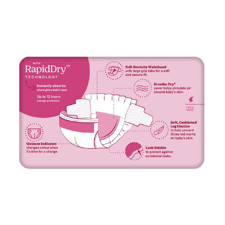 Huggies Girls' Convenience Nappy Walker Size 5 13-18kg 16 Pack, , hi-res