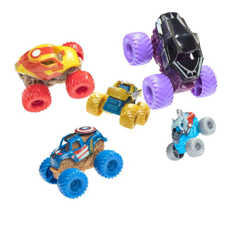 Monster Jam Mini Jams Marvel 5 Pack Assorted, , hi-res