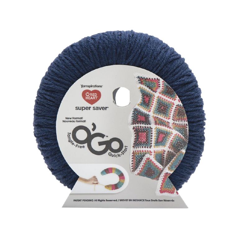Birch Red Heart O'Go Super Saver Solid 100% Acrylic Yarn 198g Soft Navy, , hi-res