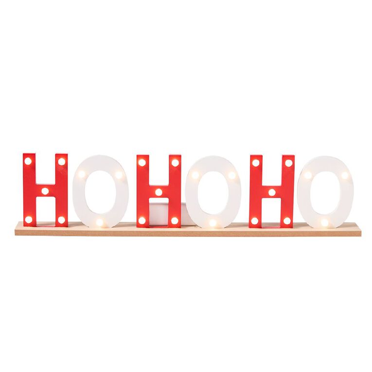 Wonderland Novelty LED Ho Ho Ho Sign Decoration, , hi-res
