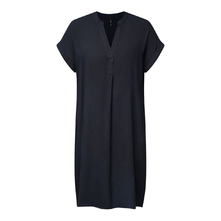 H&H Women's Short Sleeves Pop Over Tunic, Navy, hi-res