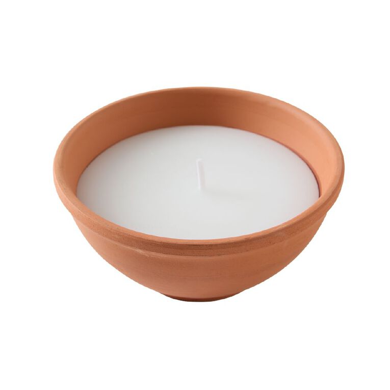 Waxworks Citronella Terracotta Pie Dish 15cm Assorted, , hi-res