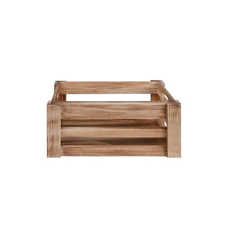 Living & Co Wooden Crate Medium Natural, , hi-res