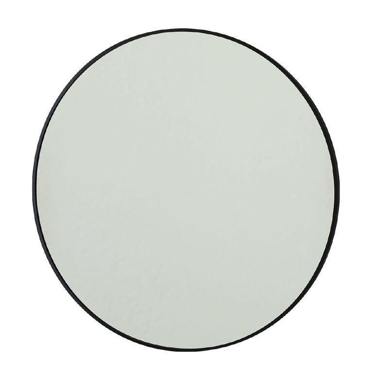 Living & Co Round Wall Mirror Black 80cm, , hi-res