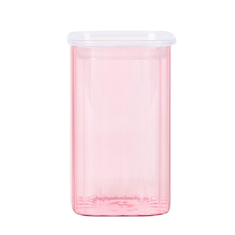 Living & Co Glass Canister Pink 1.2L, , hi-res