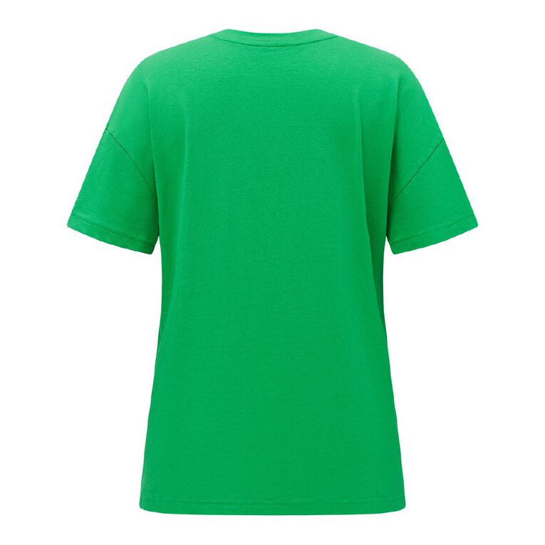 H&H Women's Christmas Printed Tee, Green Mid, hi-res