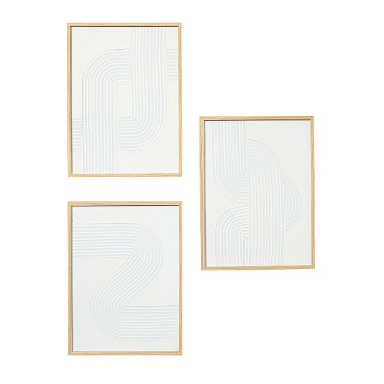 Living & Co Wall Art Hand Paint 3 Pack, , hi-res