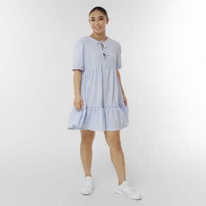 H&H Women's Tie Front Tiered Dress Mini