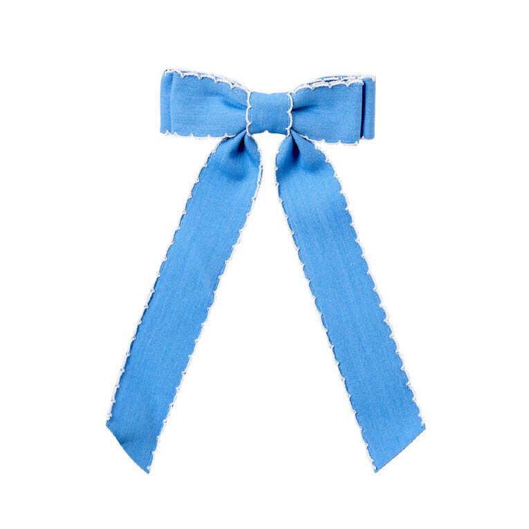 Poppi Bow Hair Clip Denim, , hi-res