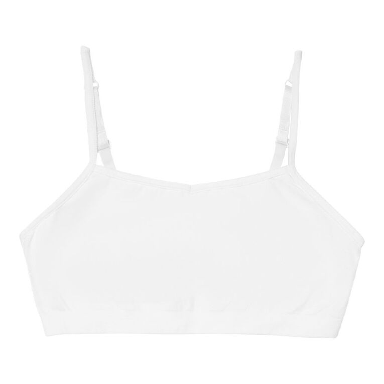 H&H Girls' Essential Seamfree Crop 2 Pack, Black/White, hi-res