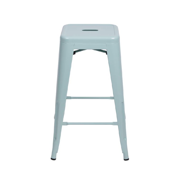 Living & Co Metal Stool Blue/Grey 66cm, , hi-res