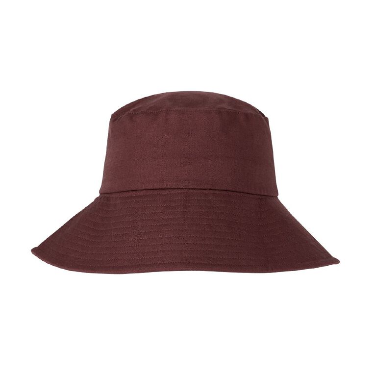 H&H Women's Linen Blend Bucket Hat, Brown Light, hi-res