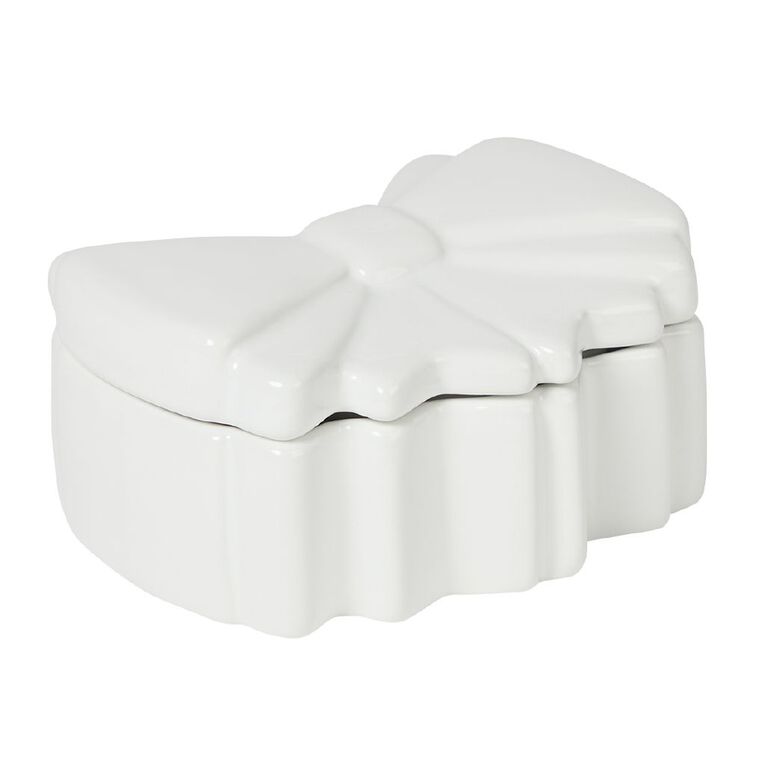 Living & Co Ceramic Bow Trinket Box, , hi-res