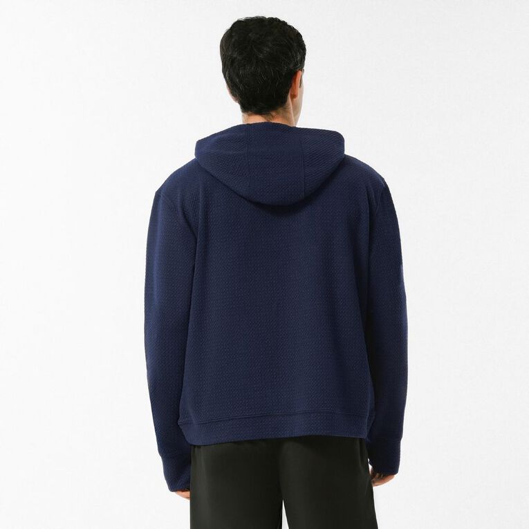 Active Intent Men's Textured Hoodie, Blue Dark, hi-res