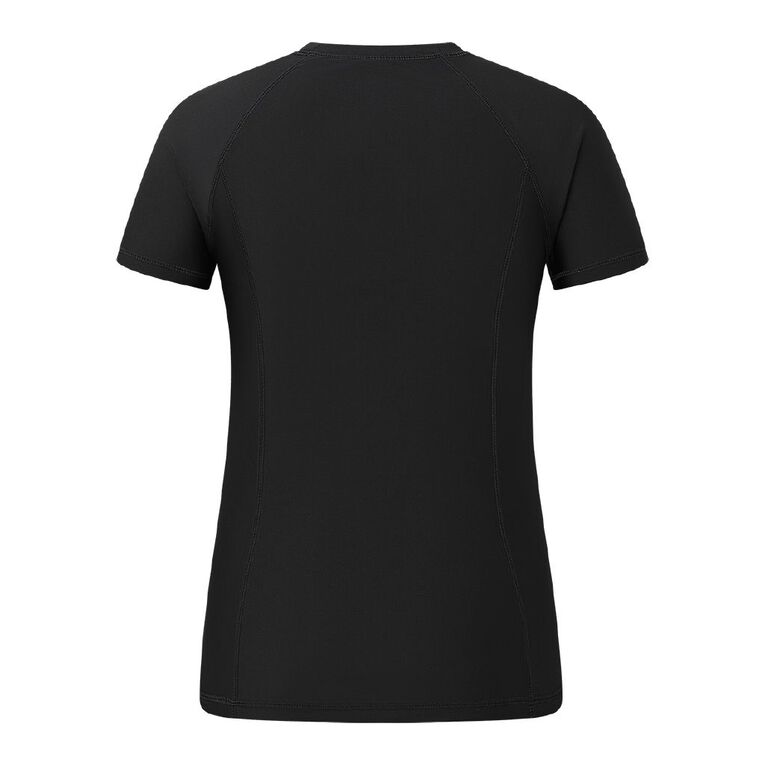 H&H Women's Plain Short Sleeve Rash Vest, Black, hi-res